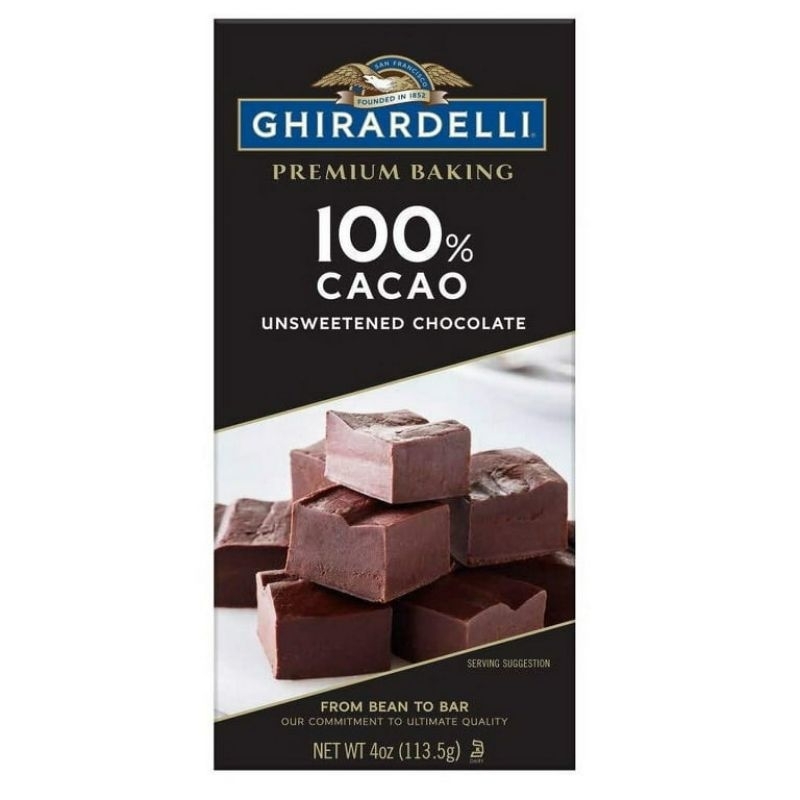 Jual GHIRARDELLI Premium Baking 100 Cacao Unsweetened Chocolate Bar