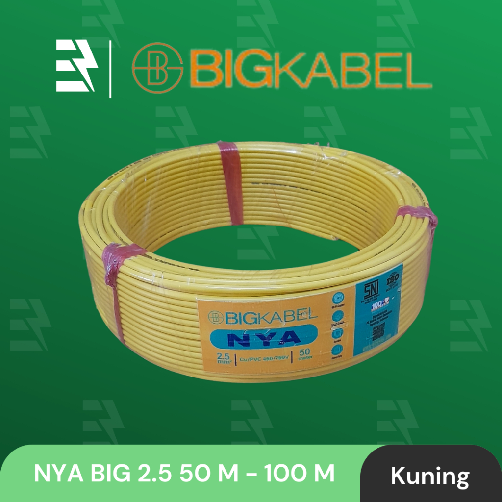Jual BIG Kabel NYA Tunggal Engkel 2,5 mm Panjang 50 dan 100 Meter Warna ...