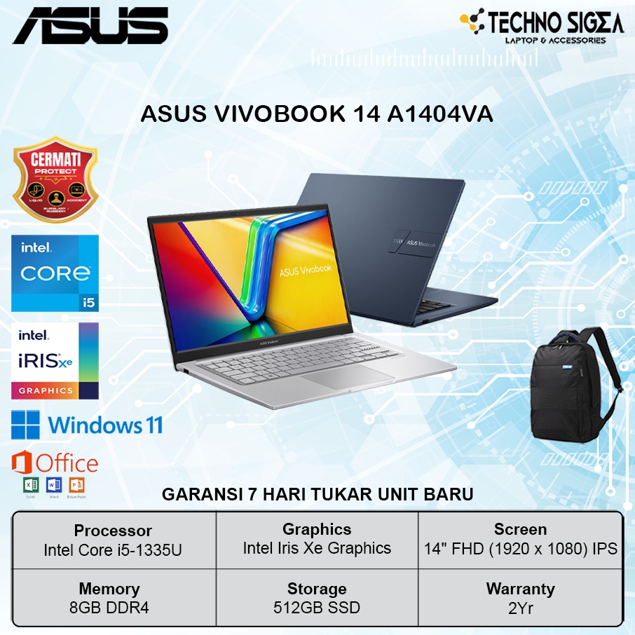 Jual ASUS Vivobook 14 A1404VA I5 1335 8GB 512GB 14.0 FHD | Shopee Indonesia