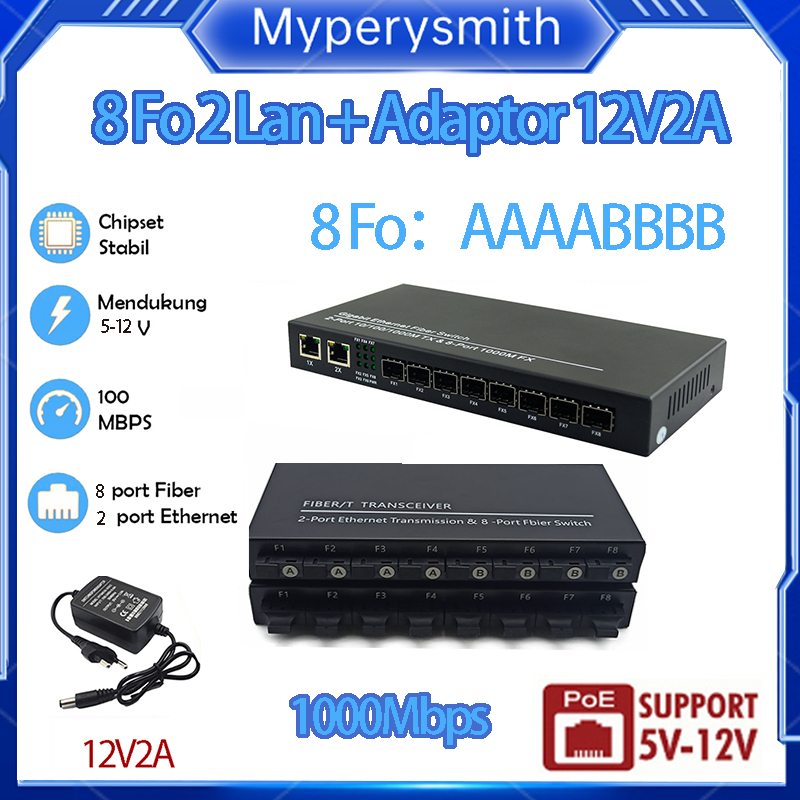 Jual Gigabit 8F2E Media Converter 8 Fo 2 Lan Htb 8 Fo 2 Lan Ethernet ...