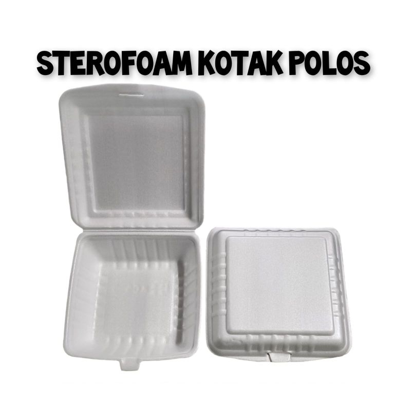 Jual Sterofoam Kotak Polos / Kotak Nasi Gabus / Foam Kotak Polos