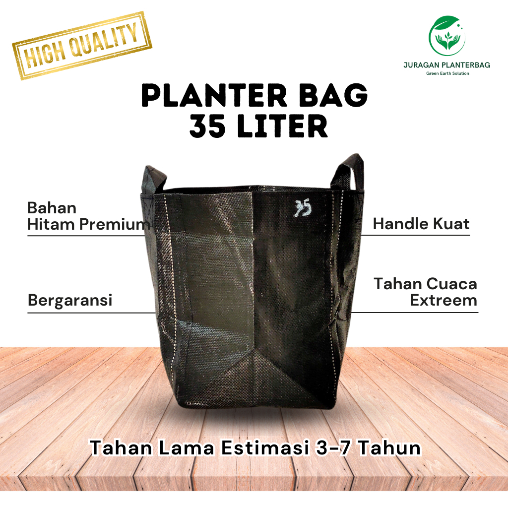 Planter Bag 35 Liter Hitam Tebal Termurah Bergaransi - COD Seluruh Indonesia