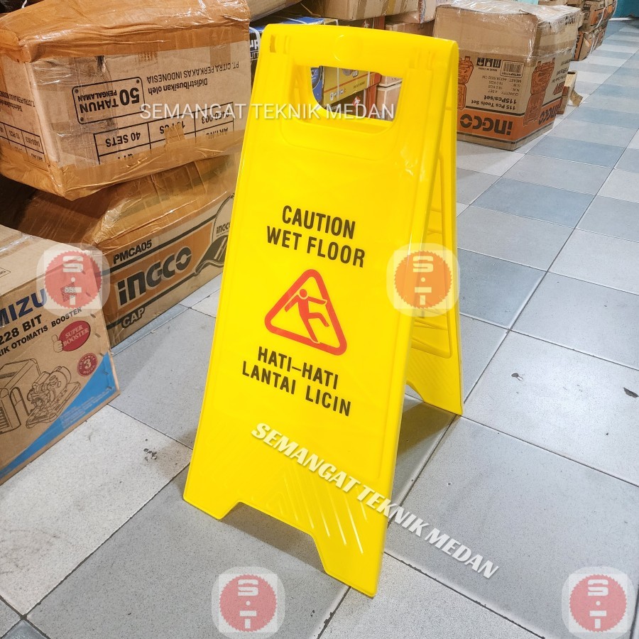 Jual AWAS LANTAI LICIN WET FLOOR SIGN BOARD HATI HATI CAUTION ...