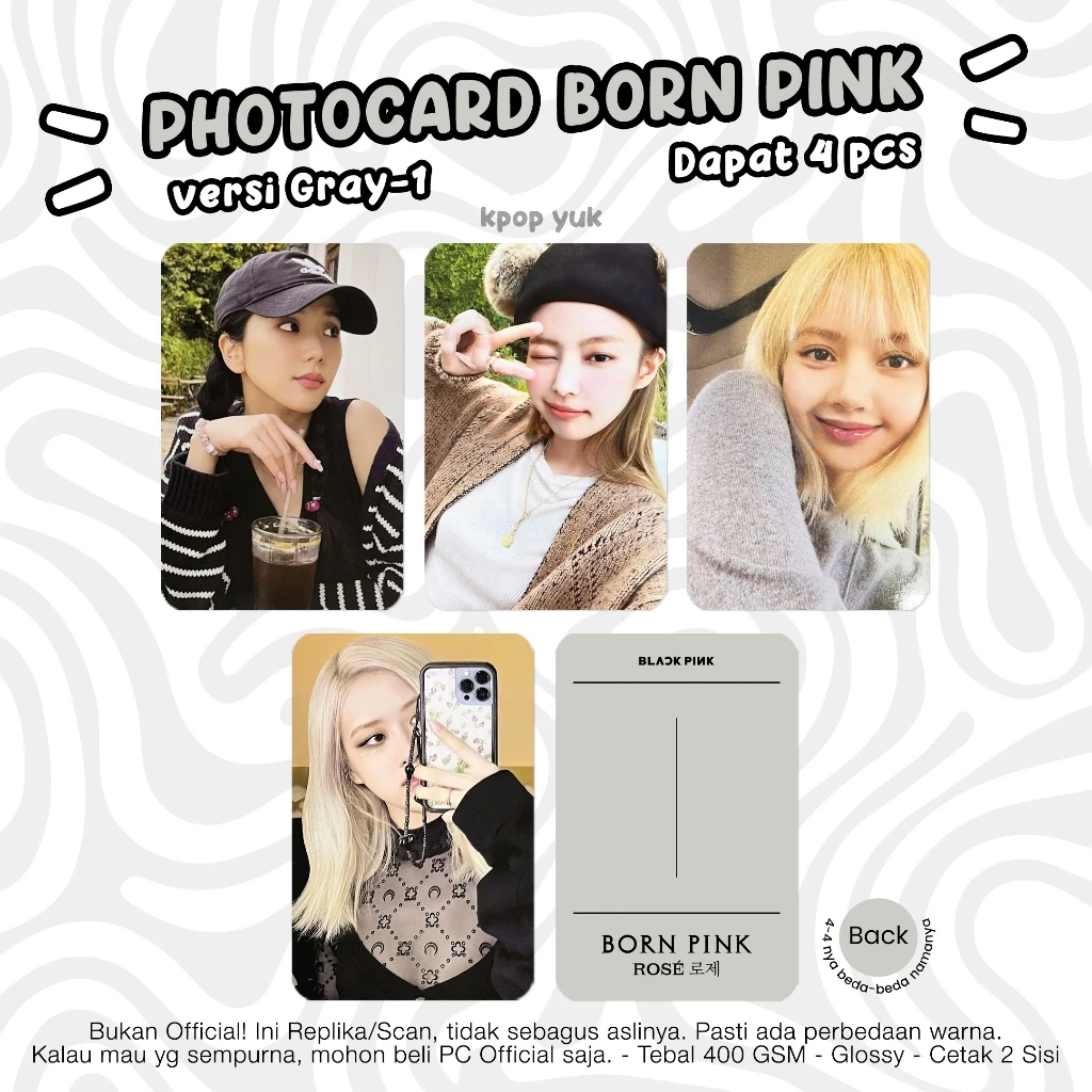 Photocard PC Blackpink Born Pink Venom Unofficial Kpop dan Merchandise Kpop