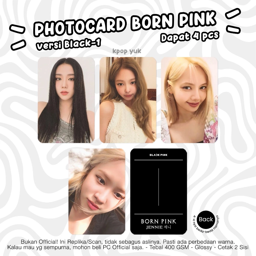Photocard PC Blackpink Born Pink Venom Unofficial Kpop dan Merchandise Kpop