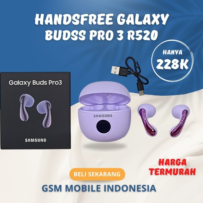 PROMO DISKON Headset Hansfree Hf Galaxy Buds Pro R520 Hitam, Putih,  Violet Quality Internasional Sound Original