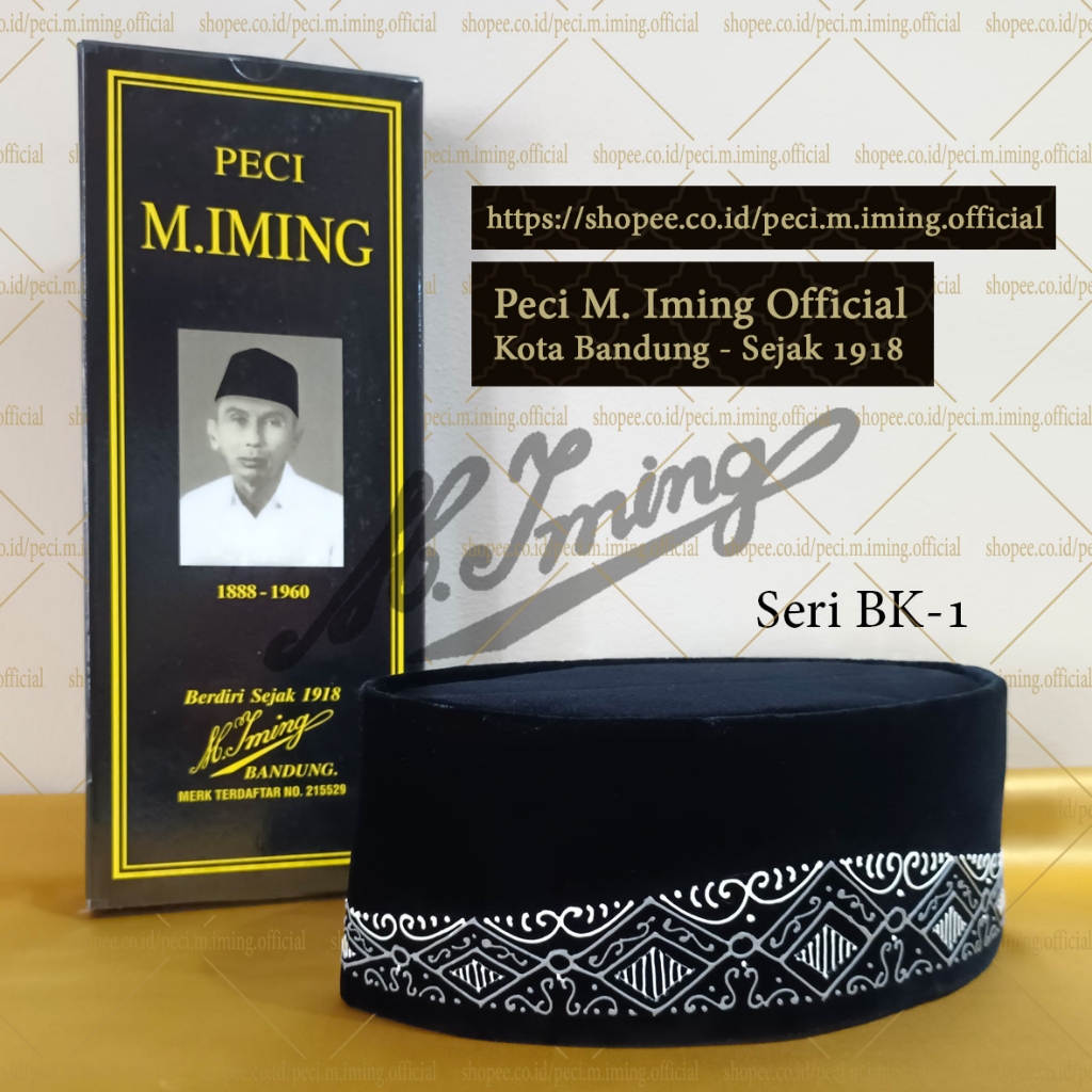 Jual Peci M. Iming Original - Peci Motif Kaligrafi Seri BK-1 | Shopee ...