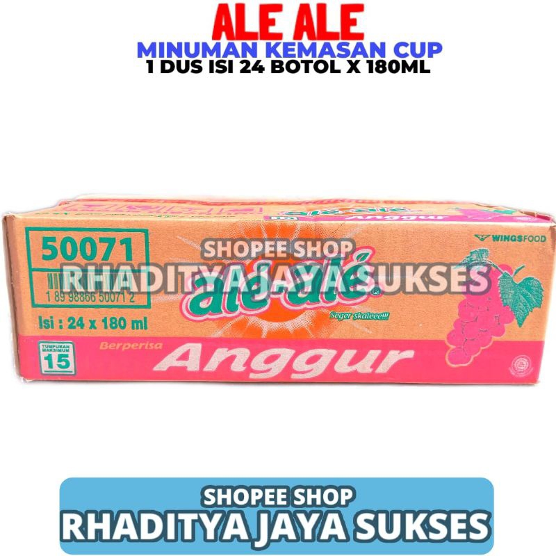 Jual Ale Ale Rasa Anggur 1 Dus Isi 24 Botol 180ML Shopee Indonesia