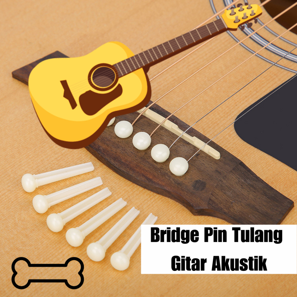 Jual Bridge Pin Premium Gitar Akustik Tulang Kayu Ebony Acoustic Guitar ...