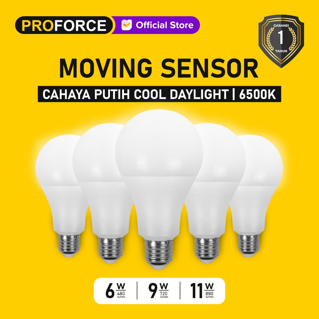 Jual Proforce Bohlam Lampu Sensor Gerak Otomatis LED Warna Cahaya Putih ...