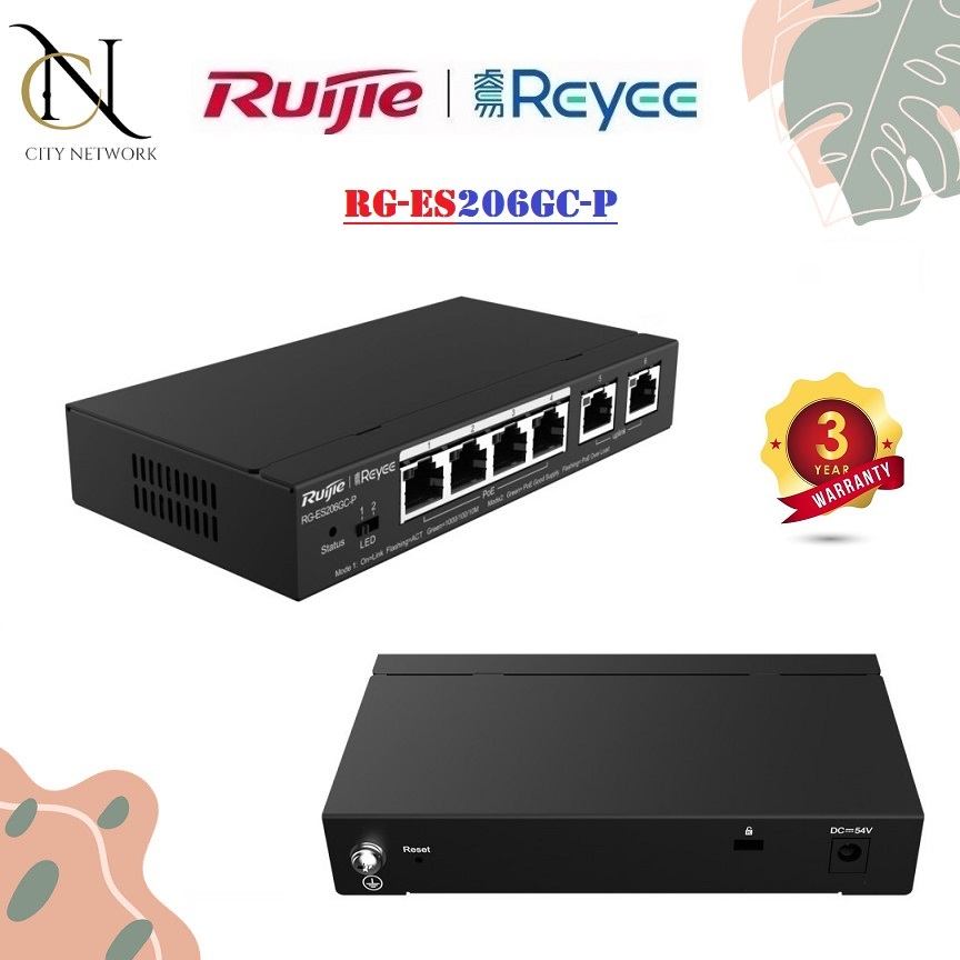 Jual Ruiji RG-ES206GC-P 6-Port Gigabit Smart Cloud Mananged PoE Switch ...