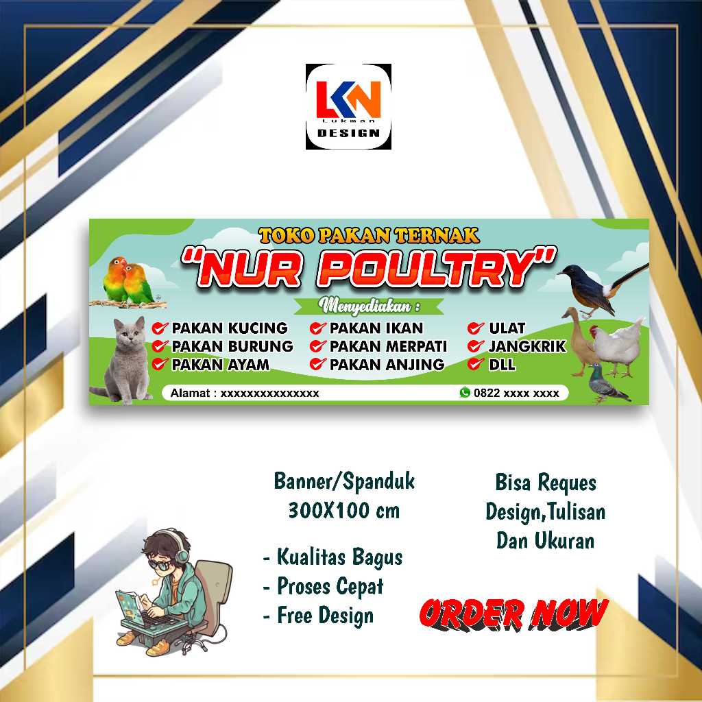 Jual spanduk banner pakan ternak Model C | Shopee Indonesia