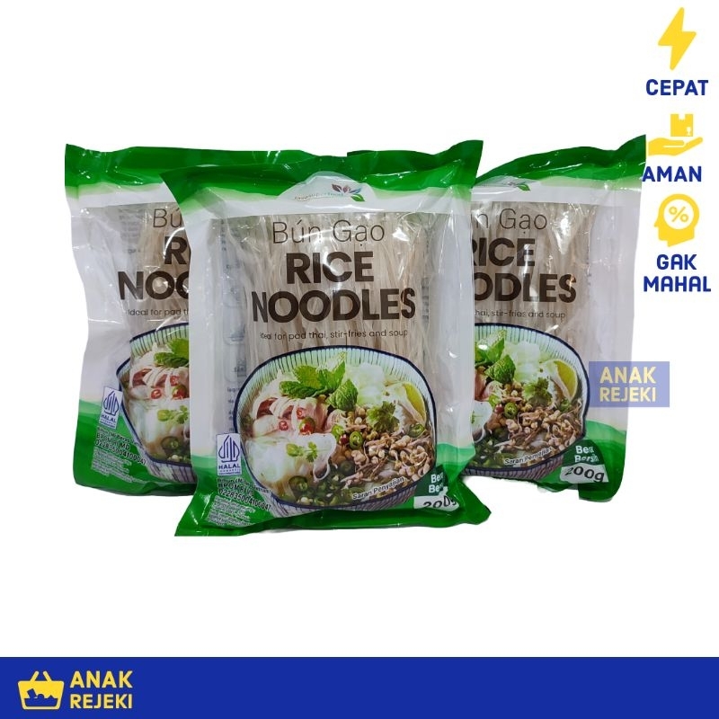 Jual Bun Gao Rice Noodle Pho 200gr - Mie Kwetiau Vietnam PadThai ...