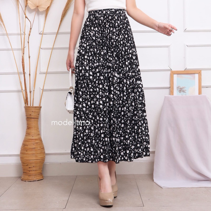 Jual ROK MOTIF BUNGA FLORAL JUMBO XXL / ROK DAILY KOREAN STYLE / LILY ...