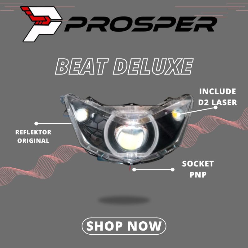 Jual PROJIE BILED CUSTOM HEADLAMP HONDA BEAT DELUXE 2,5
