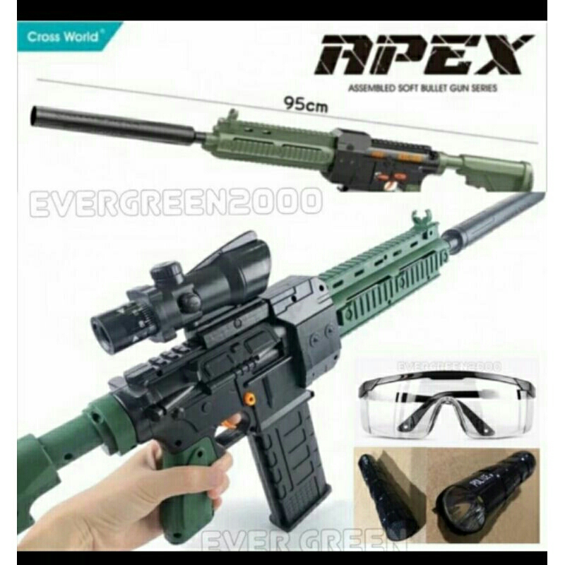 Jual Mainan Sniper Tembak Tembakan Auto Nerf New Apex Csl Model Hk