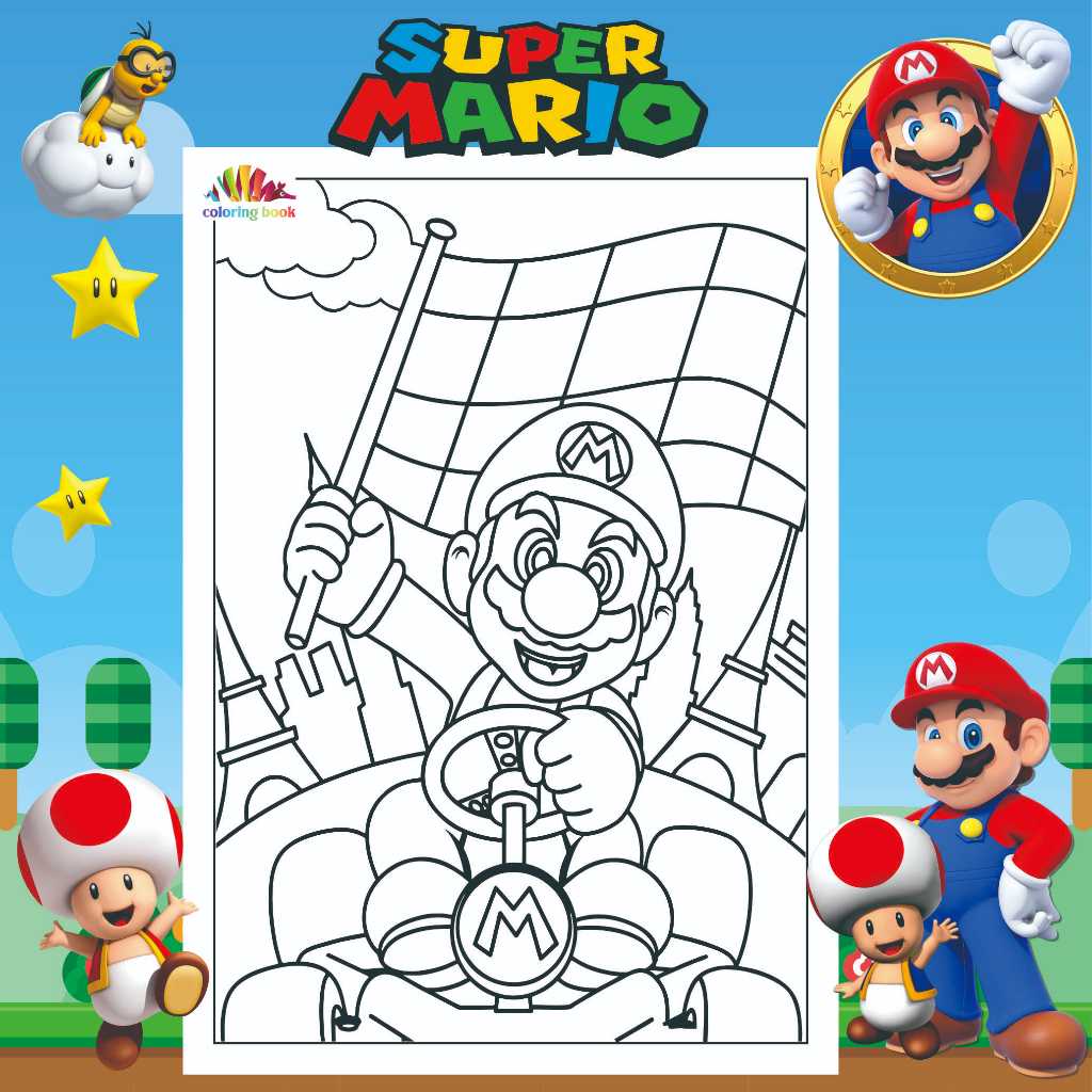 Jual KERTAS MEWARNAI / COLORING / KERTAS GAMBAR / SUPER MARIO B ...