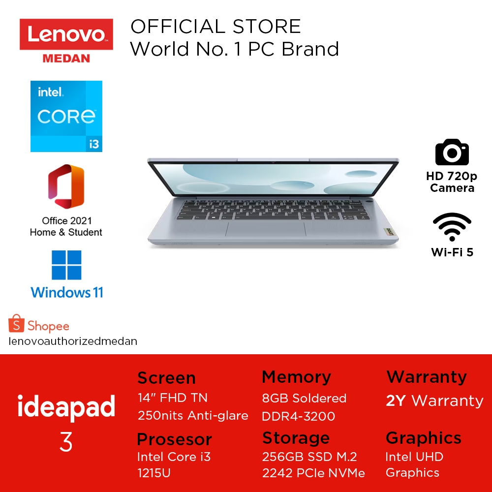 Jual Lenovo IdeaPad 3 14IAU7 CWID/CUID/CVID, Ci3-1215U/8GB/256SSD ...