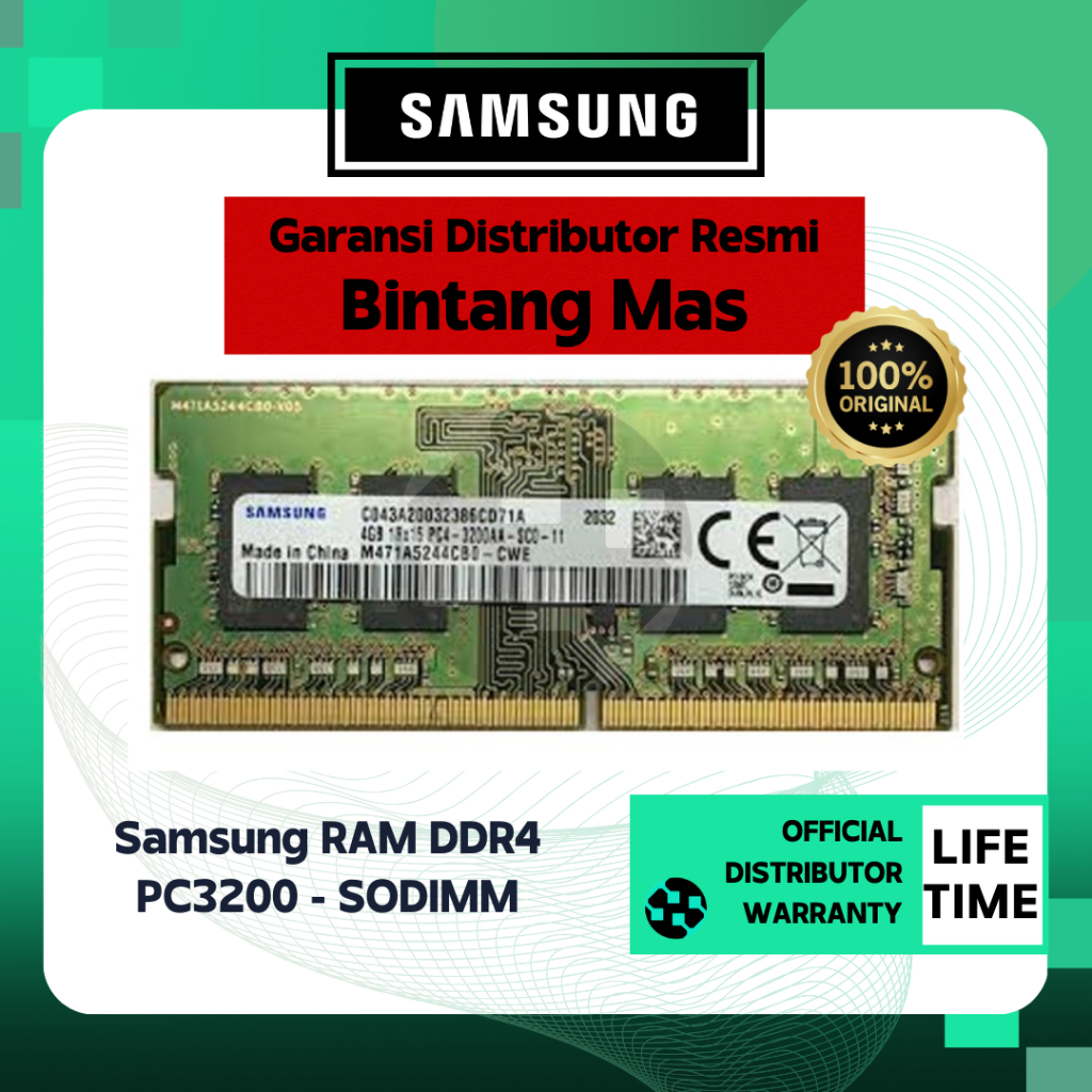 Jual Samsung RAM DDR4 8GB 16GB SODIMM Memory PC 3200 PC4 25600 Memori ...