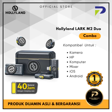 Hollyland Lark M2 Mic Wireless Kamera HP Mixer With Charging Case