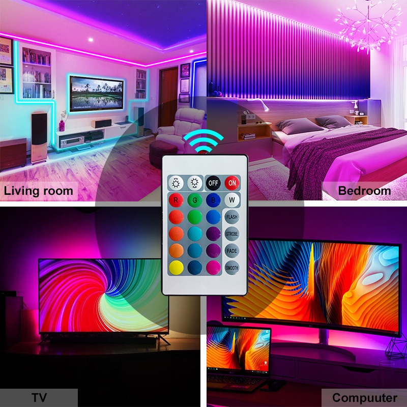 Jual USB LED Strip Lights APP Control Color Changing 5050 RGB Led Light ...