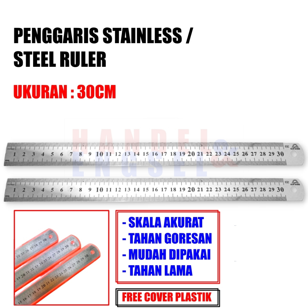 Jual Stainless Ruler Penggaris Stainless 30 CM / Penggaris Besi Panjang ...