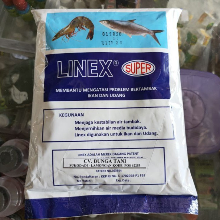 Jual LINEX SUPER LODAN 500 GR UNTUK IKAN & UDANG MNEJERNIHKAN ...