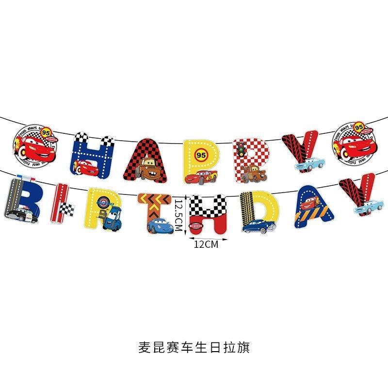 Jual Bunting flag tulisan happy birthday karakter car cars hotwheels ...