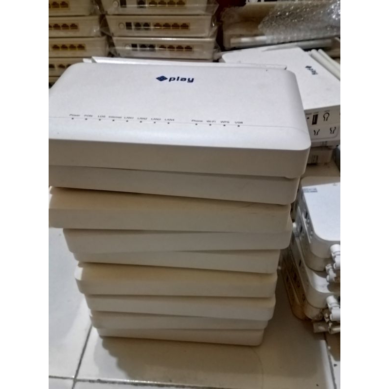 Jual modem router ZTE play f670L port hijau & adaptor | Shopee Indonesia