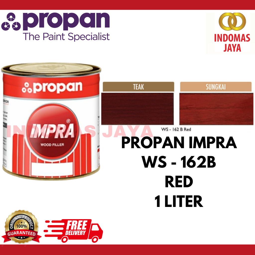 Jual Propan Impra Woodstain Wood Stain WS-162B Red 1 Liter | Shopee ...