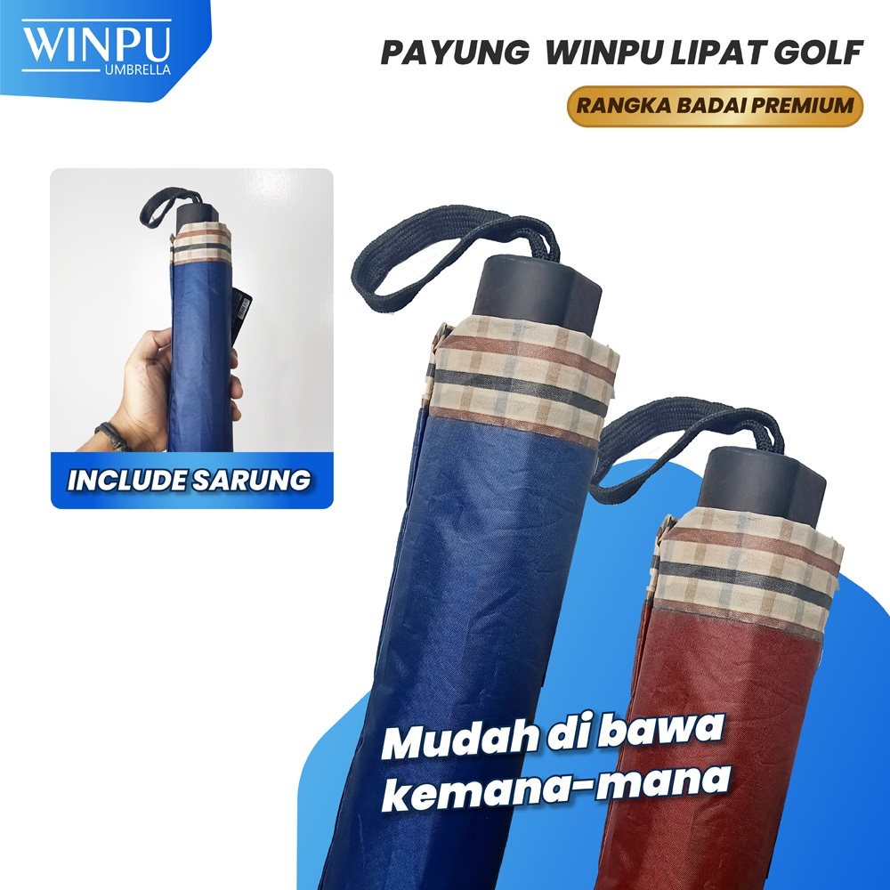 Jual WINPU Payung Lipat Jumbo Premium Murah Motif List Kotak | Shopee ...
