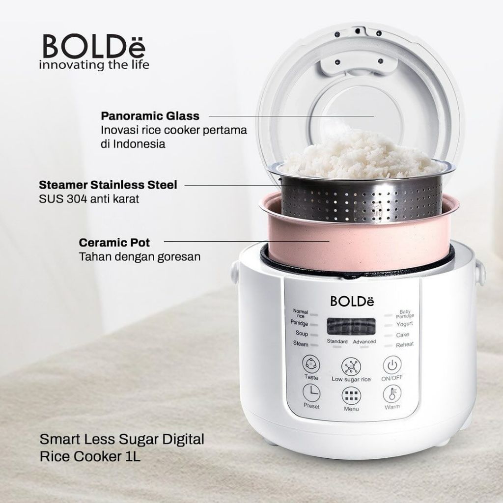 Jual BOLDe Smart Less Sugar Digital Rice Cooker 1 Liter Rice Cooker ...