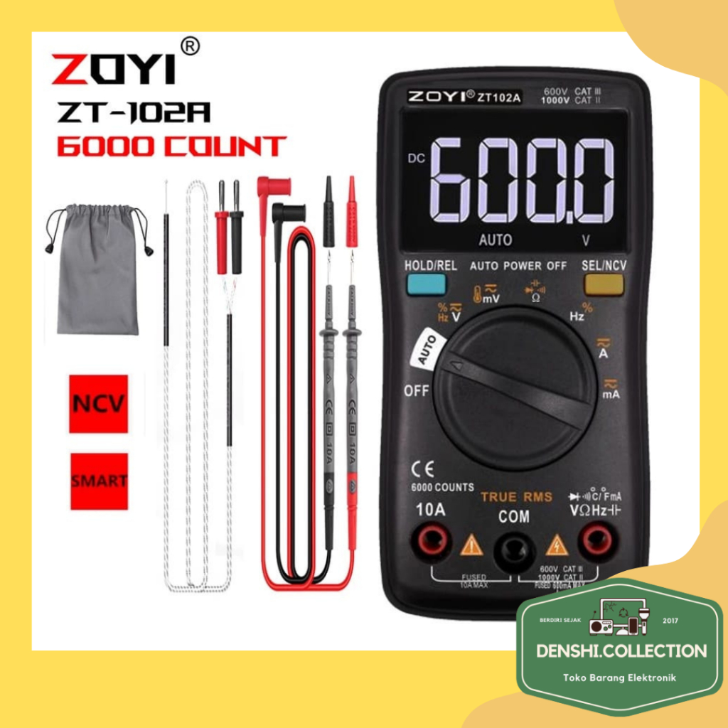 Jual ZOYI ZT102A Upgrade Auto Multimeter Digital Avometer Multitester