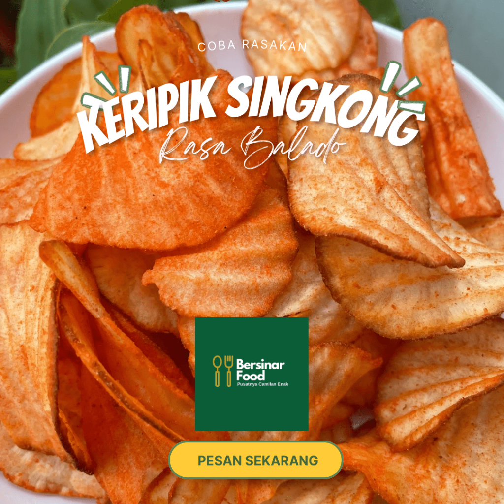 Jual 1 KG KERIPIK SINGKONG RASA BALADO PREMIUM BY BERSINAR FOOD ...