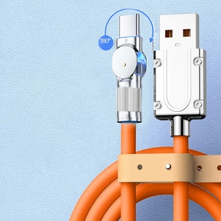 PASEVIN kabel data super fast charging 120W 180° ROTATING micro typec lightning kabel silicon