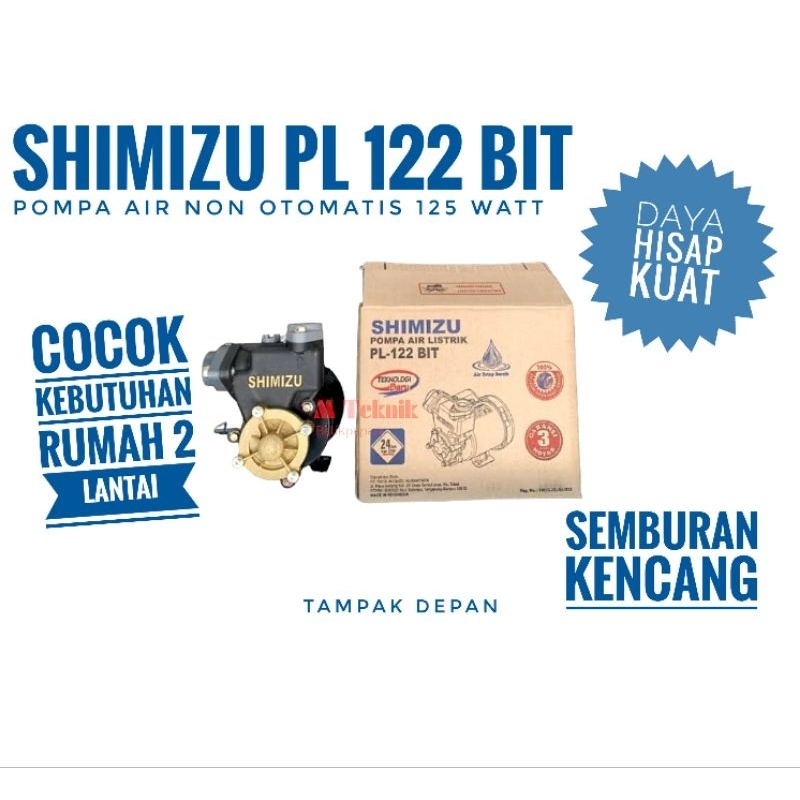 Jual Pompa air Shimizu PL 122 BIT non otomatis water pump anti karat ...