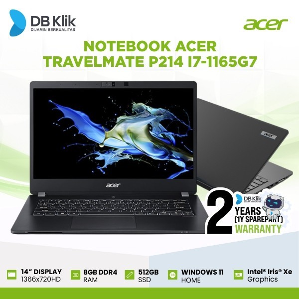 Jual Notebook Acer Travelmate P214 (TMP214/0006) i7-1165G7 8/512GB 14 ...
