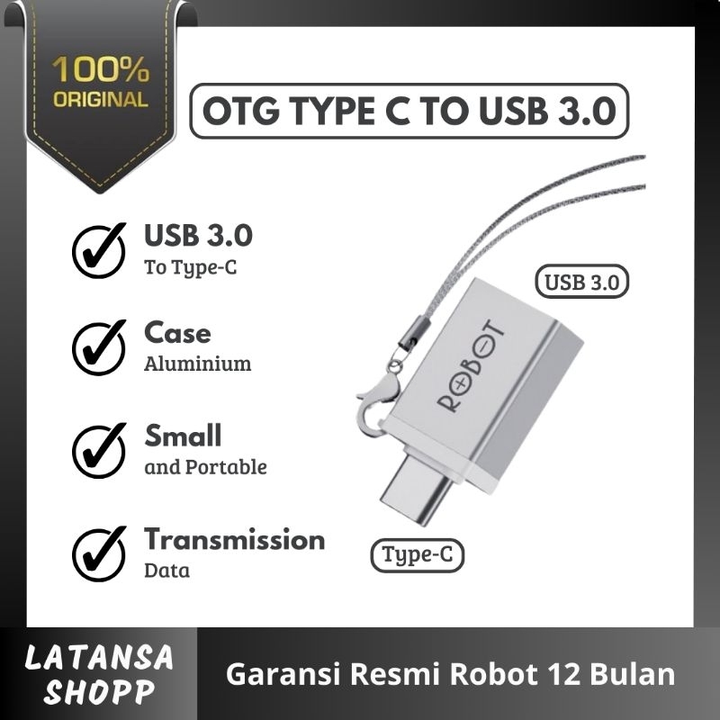 Jual Robot RT OTG04 Type C To USB 3 0 Small Portable OTG Adapter Shopee Indonesia