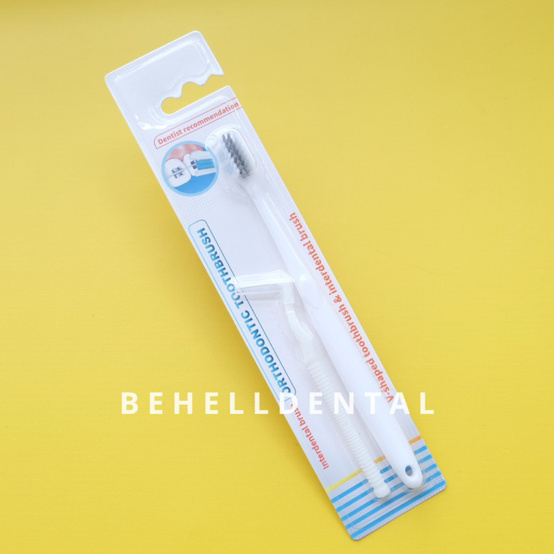 Jual Sikat Gigi Behel V Shaped Dengan Tutup BONUS INTERDENTAL Atau ...