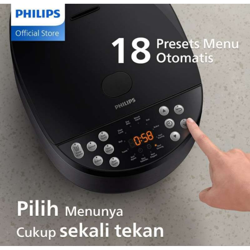 Jual Philips Digital Rice Cooker HD4515/92 - Black 1,8 L 18 Menu Hitam ...