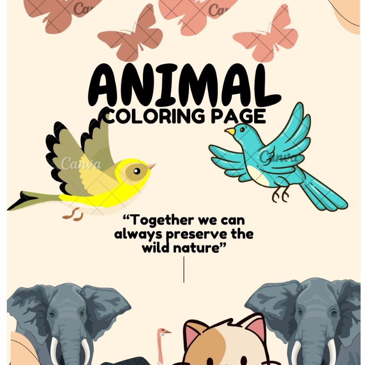 Jual KERTAS MEWARNAI/GAMBAR MEWARNAI/SKETSA HEWAN/MEWARNAI HEWAN/GAMBAR