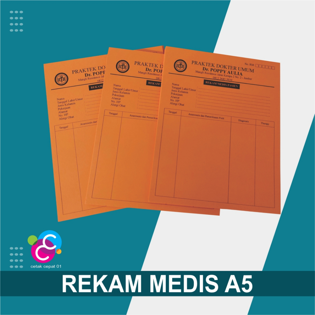 Jual Custom Kartu Rekam Medis, Cetak Medical Record Card / Kartu ...