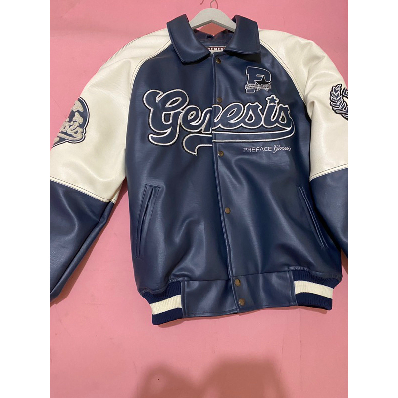 Jual Genesis Varsity Leather Jacket | Shopee Indonesia