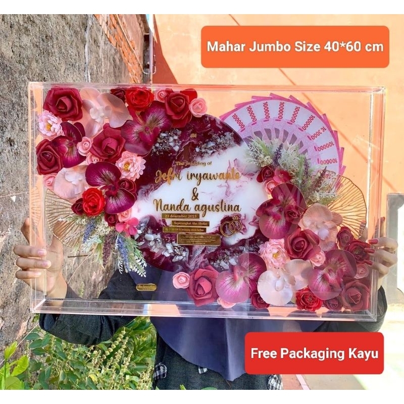 Jual Mahar Pernikahan Bontanique || Mahar Full Resin Jumbo 40 x 60 ...