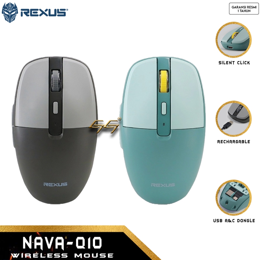 Jual REXUS Nava Q10 Q-10 Bluetooth Mouse Gaming Wireless | Shopee Indonesia