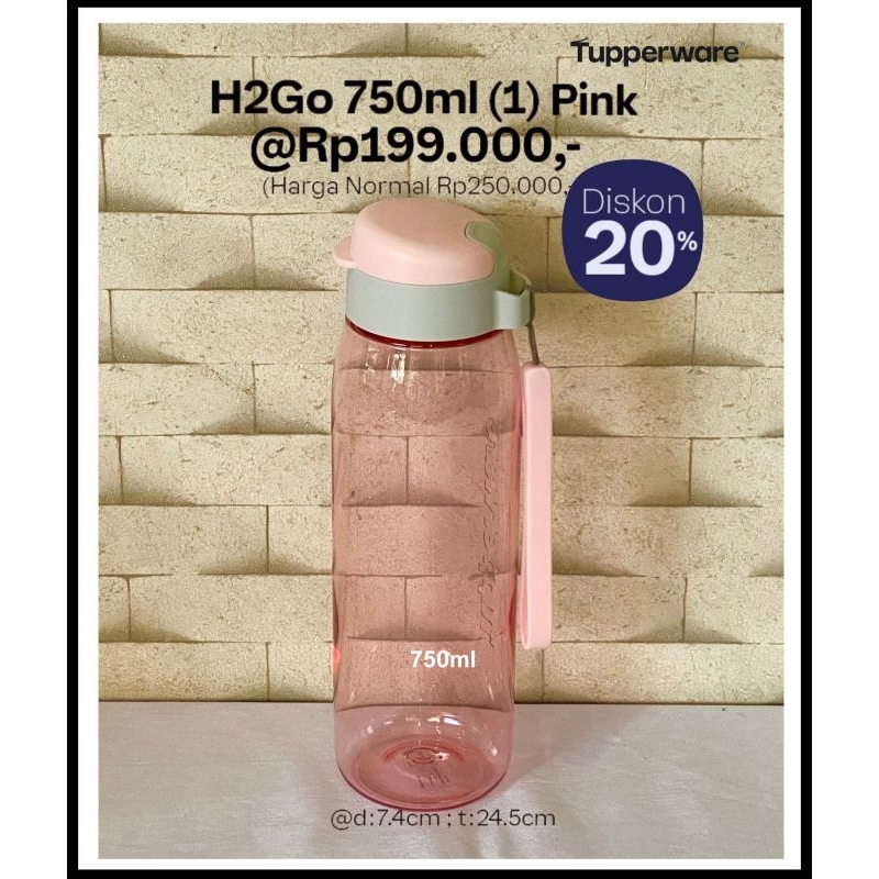 Jual H2Go Bottle - Tupperware (750 ml) | Shopee Indonesia