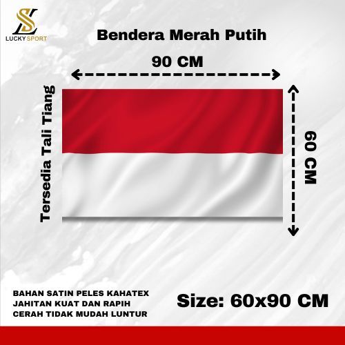 Jual Bendera Merah Putih Bendera Indonesia Ukuran 60x90cm Bendera Depan Rumah Bahan Satin 