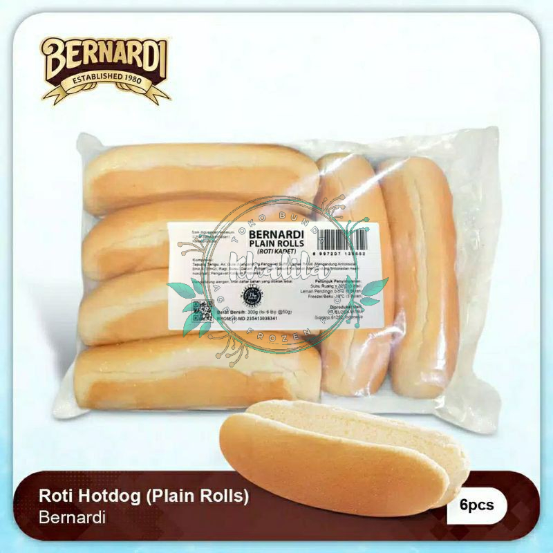 Jual Roti Hotdog Bun Bernardi (Plain Rolls) Isi 6 Pcs | Shopee Indonesia