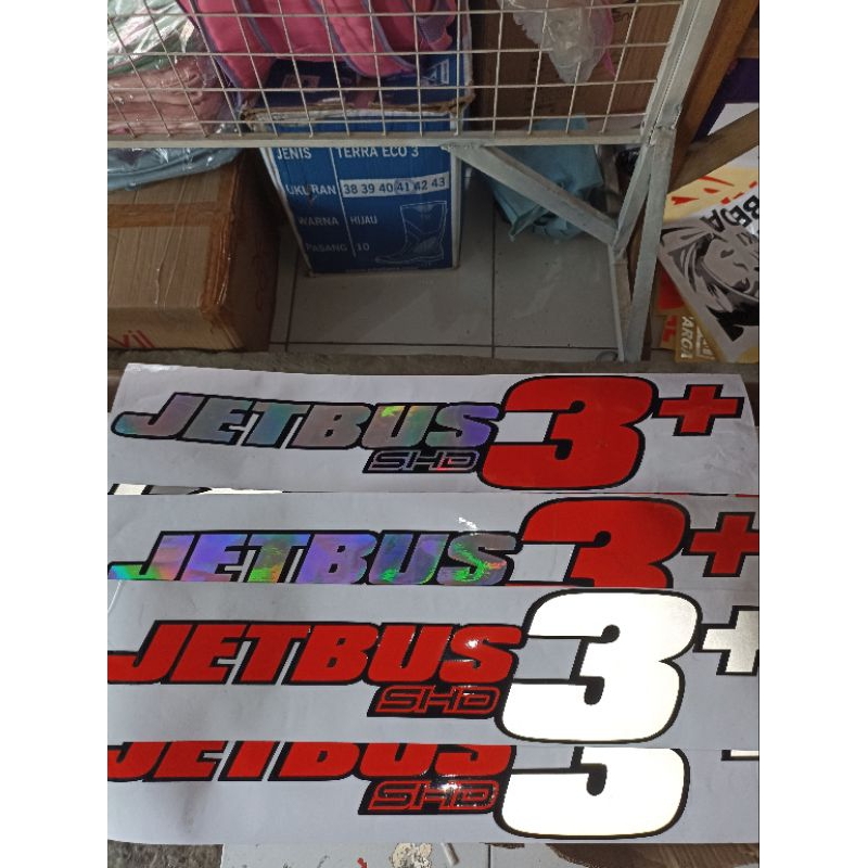 Jual stiker cutting stikermobil JETBUS 3 stiker cutting timbul bahan ...