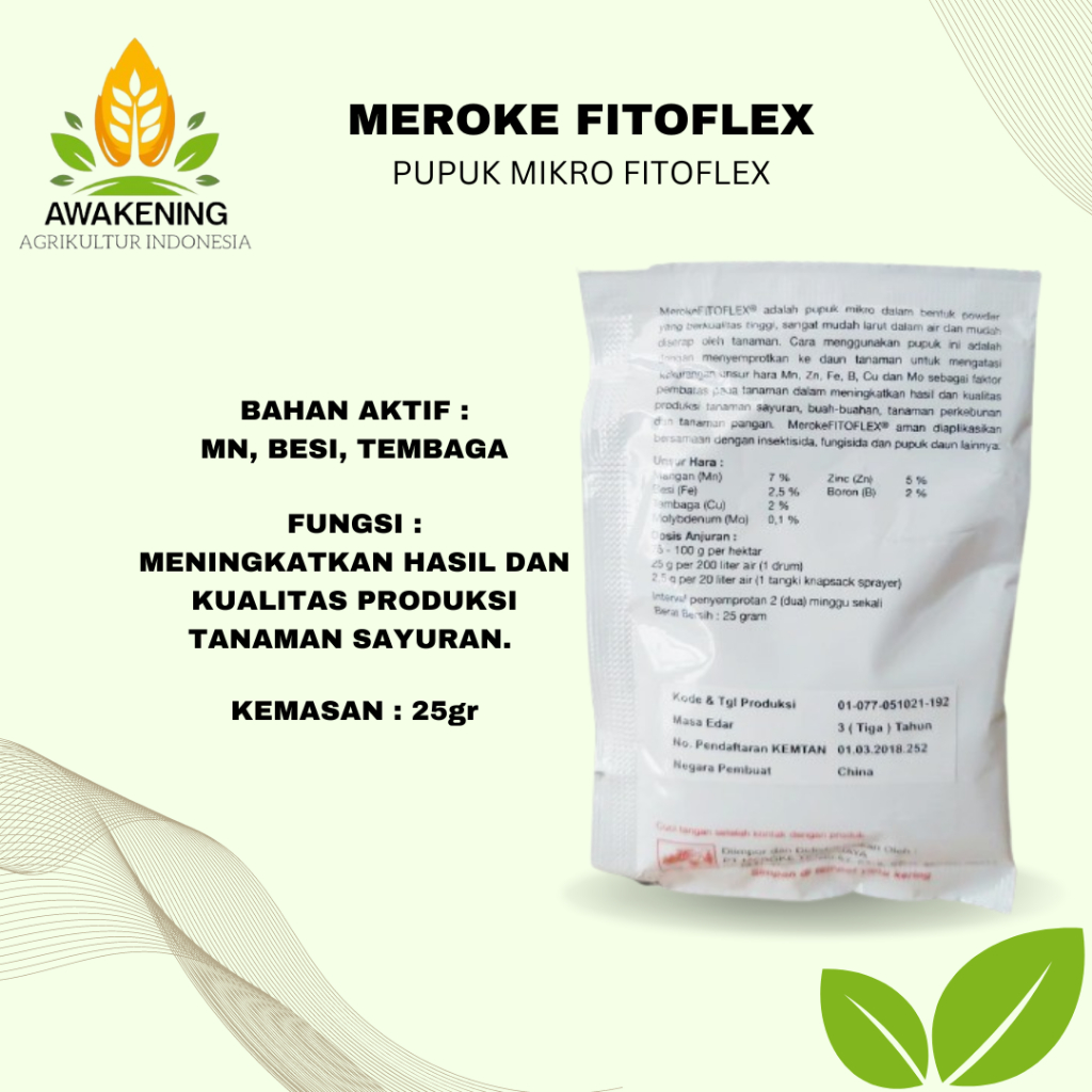 Jual PUPUK MIKRO FITOFLEX MEROKE 25GR | Shopee Indonesia
